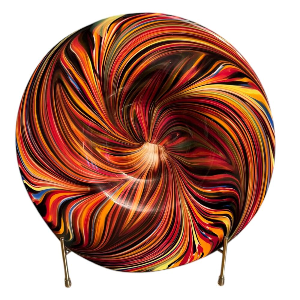 Missoni Hand Blown Swirl Glass Decorative Bowl Platter